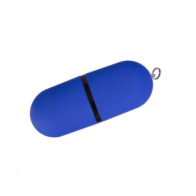 Купить USB-флешка на 4 ГБ, с покрытием soft-touch, синий с нанесением