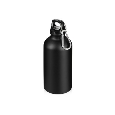 Купить Матовая спортивная бутылка Hip S с карабином и объемом 400 мл, черный с нанесением логотипа