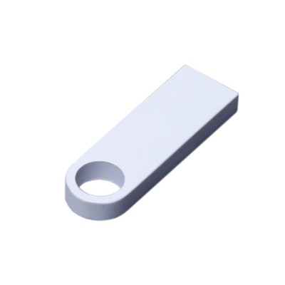 Купить USB 2.0-флешка на 16 Гб с мини чипом и круглым отверстием, белый с нанесением логотипа