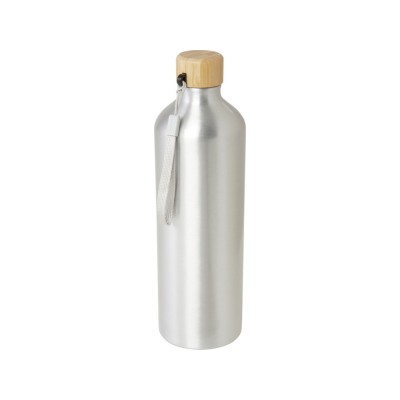 Купить Бутылка для воды Malpeza из переработанного алюминия, 1000 мл - Серебряный с нанесением логотипа