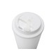 Купить Пластиковый стакан Take away с двойными стенками и крышкой с силиконовым клапаном, 350 мл, белый с нанесением логотипа
