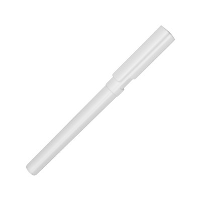 Купить Ручка пластиковая шариковая трехгранная Nook с подставкой для телефона в колпачке, белый с нанесением логотипа