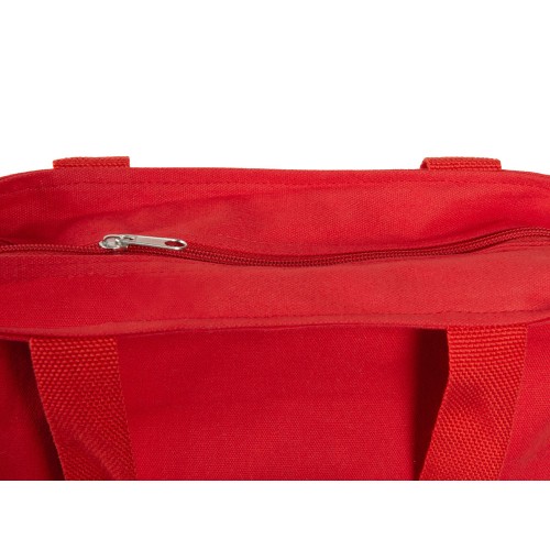 Купить Сумка на молнии Zipper из хлопка 280 г c карманом на молнии спереди, красный с нанесением логотипа