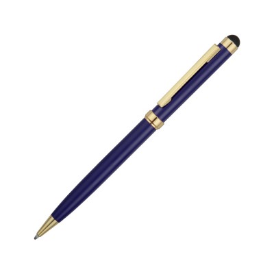 Купить Ручка шариковая Голд Сойер со стилусом, синий с нанесением