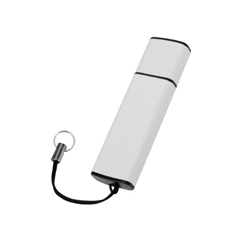 Купить Флеш-карта USB 2.0 16 Gb металлическая с колпачком Borgir, белый с нанесением логотипа