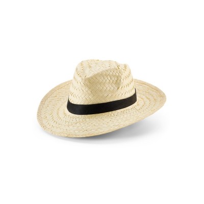 Купить EDWARD POLI Шляпа из натуральной соломы, черный с нанесением логотипа
