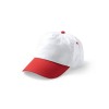 Купить Бейсболка FREYA 5-ти панельная, белый/красный с нанесением логотипа