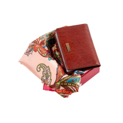 Купить Подарочный набор: элегантная женская визитница и стильный платок с нанесением