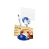 Купить Подставка для визиток и ручки с держателем для бумаги Глобус, синий с нанесением логотипа