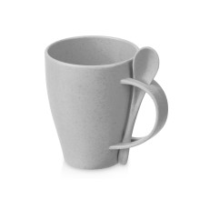 Пшеничная кружка Nina с ложкой, 300ml, серый Cool grey 7C