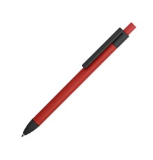 Ручка металлическая soft-touch шариковая Haptic, красный/черный
