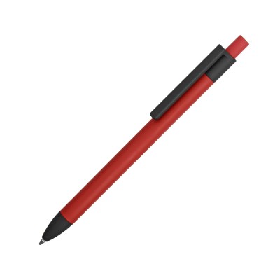 Купить Ручка металлическая soft-touch шариковая Haptic, красный/черный с нанесением логотипа