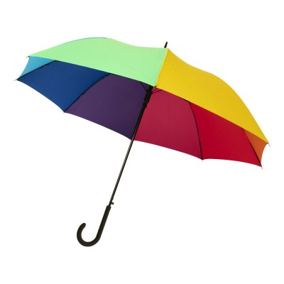 Купить 23-дюймовый ветрозащитный полуавтоматический зонт Sarah, радужный с нанесением