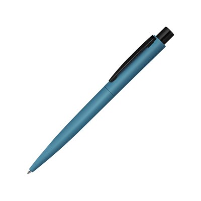 Купить Ручка шариковая металлическая LUMOS M soft-touch, голубой/черный с нанесением