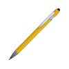 Купить Ручка металлическая soft-touch шариковая со стилусом Sway, желтый/серебристый с нанесением логотипа