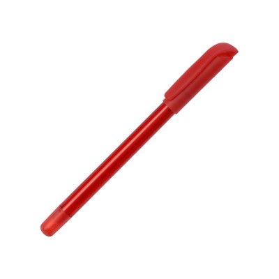 Купить Ручка шариковая пластиковая Delta из переработанных контейнеров, красная с нанесением логотипа