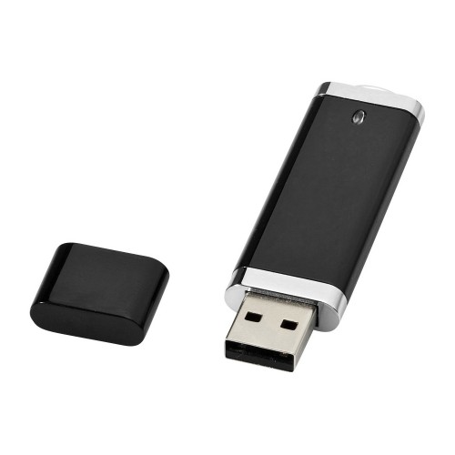 Купить Флеш-карта Flat USB 2.0 на 4 Гб, черный с нанесением логотипа