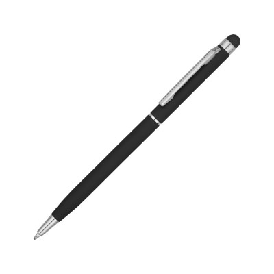 Купить Ручка-стилус шариковая Jucy Soft с покрытием soft touch, черный с нанесением