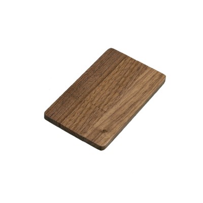 Купить Флешка в виде деревянной карточки с выдвижным механизмом, 64 Гб, коричневый с нанесением