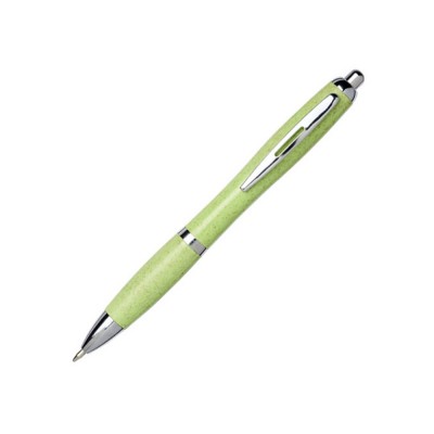 Купить Шариковая ручка Nash из пшеничной соломы с хромированным наконечником, зеленый с нанесением