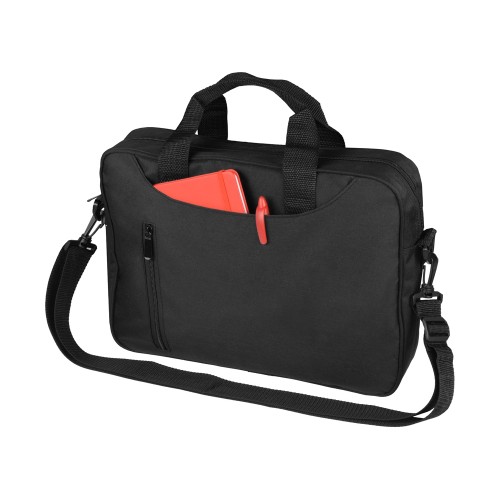 Купить Сумка для ноутбука Wing с вертикальным наружным карманом, черный (Р) с нанесением логотипа