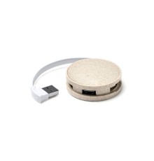 USB-хаб GOSPEK из пшеничного волокна, бежевый