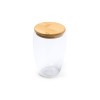 Купить Двустенный стакан VERTUS из боросиликатного стекла с бамбуковой крышкой, 350 мл с нанесением логотипа