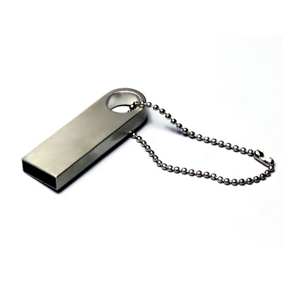 Купить USB 2.0-флешка на 128 Гб с мини чипом и круглым отверстием, серебристый с нанесением логотипа