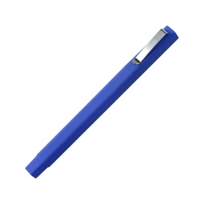 Купить Ручка шариковая пластиковая Quadro Soft, квадратный корпус с покрытием софт-тач, синий с нанесением