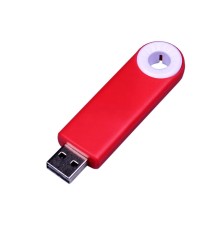 USB-флешка промо на 64 ГБ прямоугольной формы, выдвижной механизм, белый