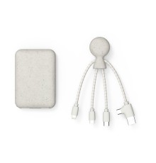 Портативное зарядное устройство BioPack c кабелем Mr. Bio, 5000 mAh, белый