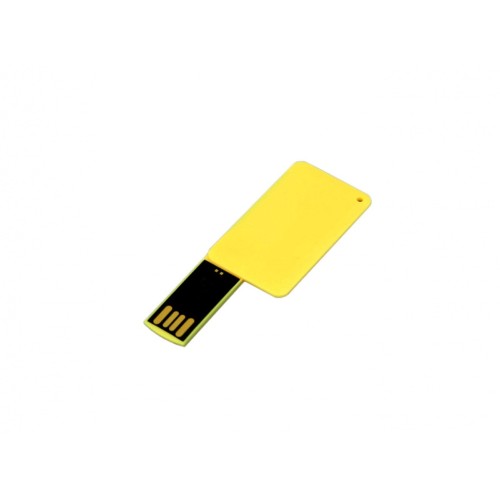Купить USB-флешка на 64 ГБ в виде пластиковой карточки, желтый с нанесением логотипа