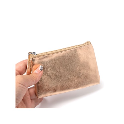 Купить Кошелек MAUVE из полиуретана с глянцевой отделкой, розовое золото с нанесением логотипа
