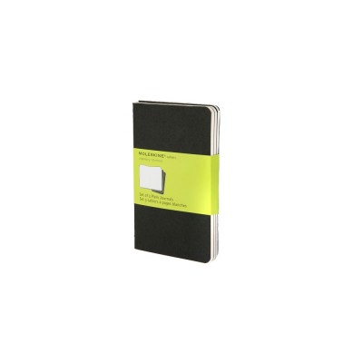 Купить Записная книжка Moleskine Cahier (нелинованный, 3 шт.), Pocket (9х14см), черный с нанесением логотипа