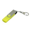 Купить Флешка с  поворотным механизмом, c дополнительным разъемом Micro USB, 32 Гб, желтый с нанесением логотипа