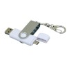 Купить Флешка с  поворотным механизмом, c дополнительным разъемом Micro USB, 16 Гб, белый с нанесением логотипа