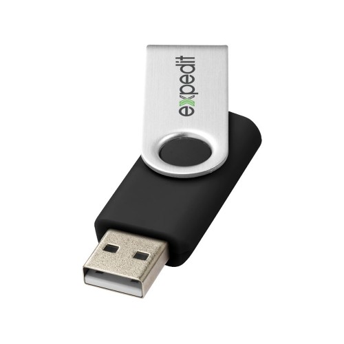 Купить USB-флешка на 16 Гб Rotate Basic, черный с нанесением логотипа