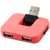 Купить USB Hub Gaia на 4 порта, розовый с нанесением логотипа