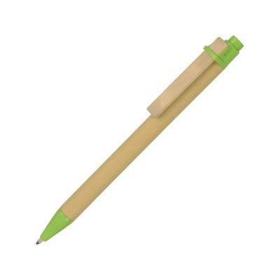 Купить Ручка шариковая Salvador, натуральный/зеленый, черные чернила с нанесением