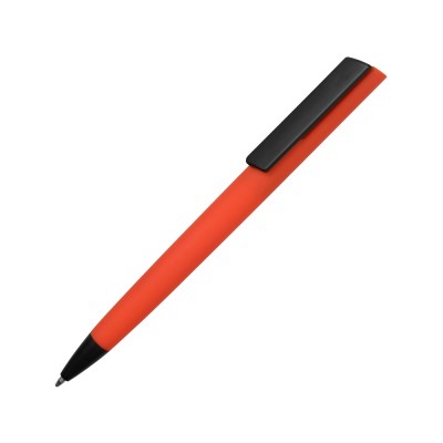 Купить Ручка пластиковая soft-touch шариковая Taper, красный/черный с нанесением
