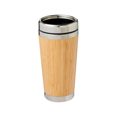 Купить Стакан Bambus с бамбуковой наружной отделкой 450 мл, коричневый с нанесением