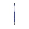 Купить Ручка металлическая soft-touch шариковая со стилусом Sway, ярко-синий/серебристый с нанесением логотипа