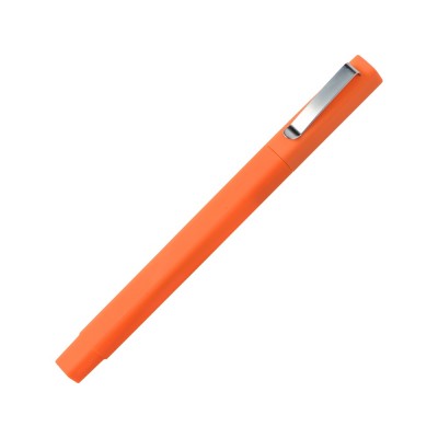 Купить Ручка шариковая пластиковая Quadro Soft, квадратный корпус с покрытием софт-тач, оранжевый с нанесением