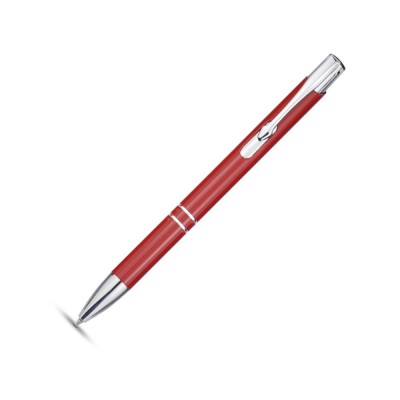 Купить Алюминиевая шариковая кнопочная ручка Moneta, синие чернила, красный с нанесением
