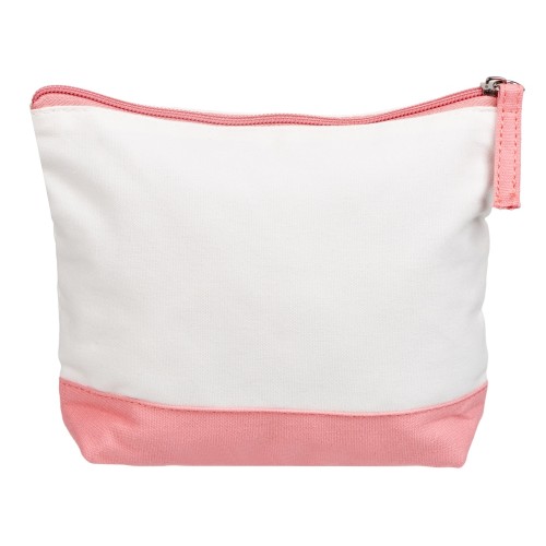 Купить Косметичка хлопковая Cotton, белый/пыльно-розовый с нанесением логотипа