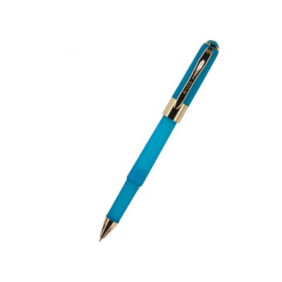 Купить Ручка пластиковая шариковая Monaco, 0,5мм, синие чернила, бирюзовый с нанесением логотипа
