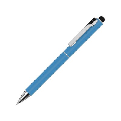 Купить Металлическая шариковая ручка To straight SI touch, голубой с нанесением логотипа