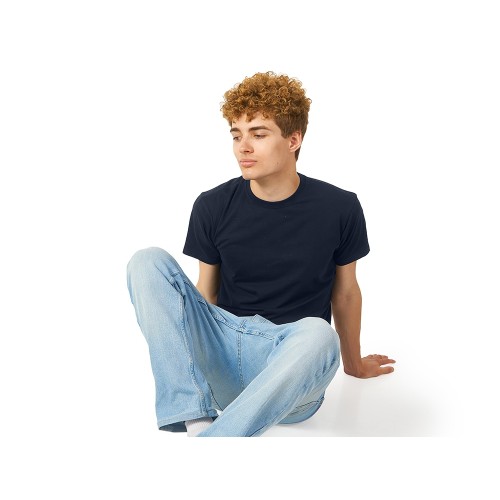 Купить Футболка Heavy Super Club с боковыми швами, мужская, темно-синий с нанесением логотипа