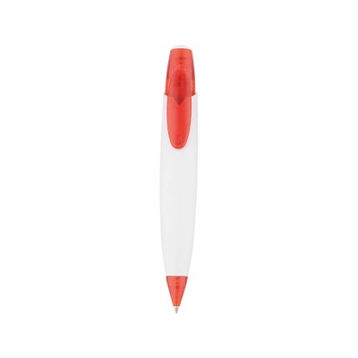 Купить Ручка шариковая Флагман, белый/красный с нанесением логотипа