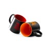 Купить Кружка керамическая MACHA, 350 мл, черный/апельсин с нанесением логотипа